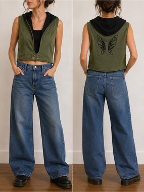 ✨Fairycore Hooded Crop Vest – XS – NWT✨